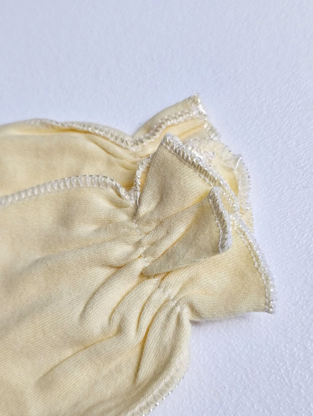 Baby Scratch Mittens Set Soft Cotton White Yellow Infant Newborn Gloves